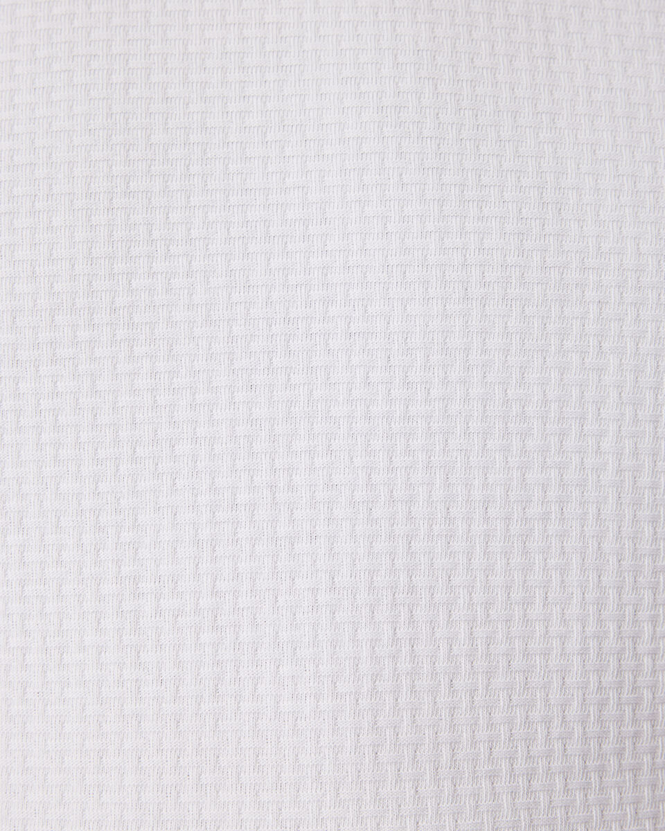 Textured Crew Neck Tee, White, hi-res